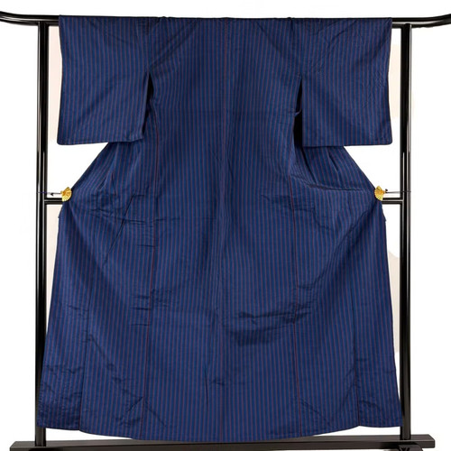 Kimono giapponese tsumugi blu - kimono,