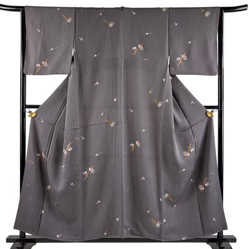 Kimono giapponese komon - giapponese, grigio